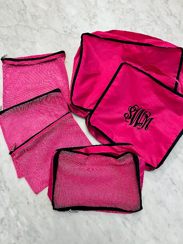 Waterproof Handle Bags for Rain -Monogram Pink Packing Cubes