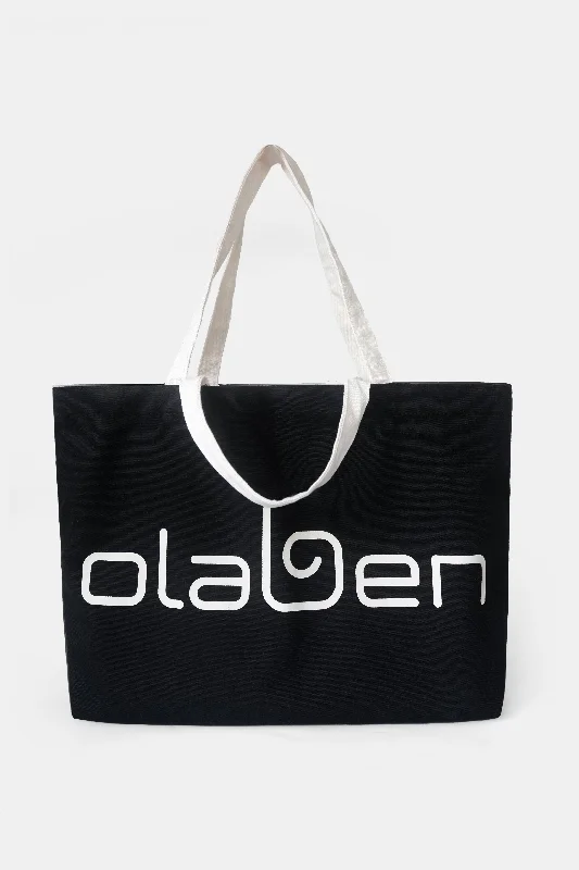 Personalized beach tote bags with custom graphics for fun and unique vacation accessories -Olaben Multi Strap Canvas Tote Bag - Black