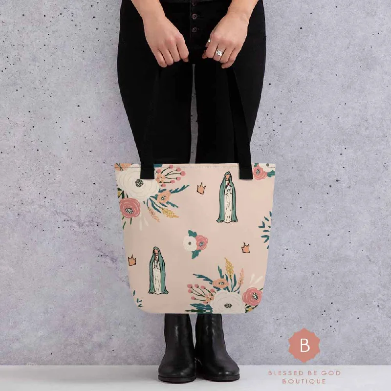 Chic leather tote bags with minimalist designs for timeless sophistication -Our Lady of Fatima Catholic Tote Bag