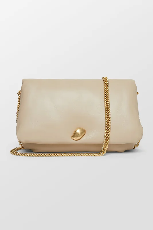 Luxury leather tote bags with sophisticated hardware and premium finishes for elegance -Perla Padded Chain Crossbody Bag