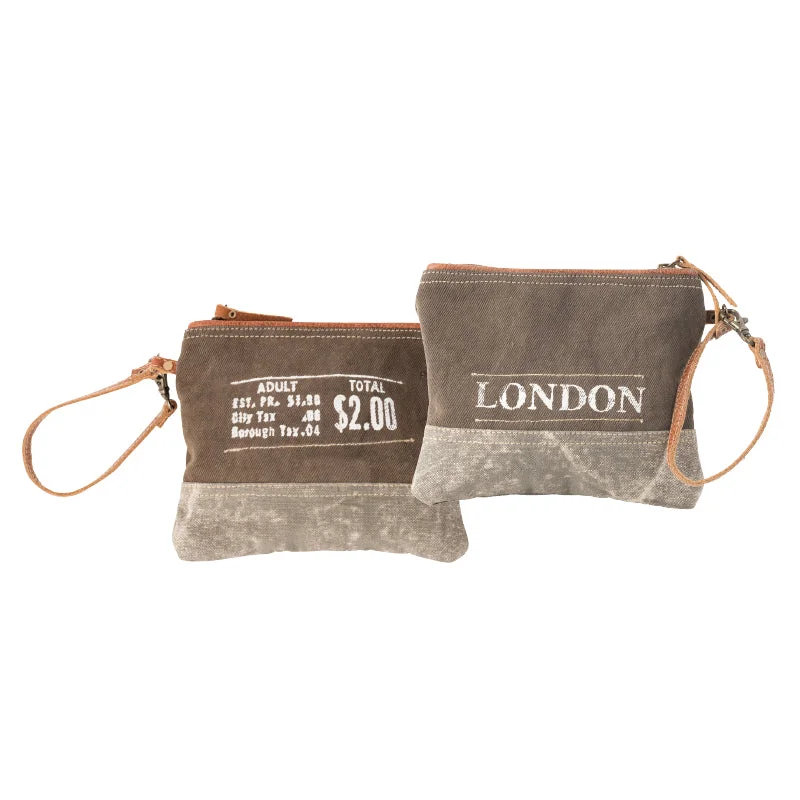 Monogrammed tote bags with custom letters for personalized gifts or personal style -Postal London Wristlet