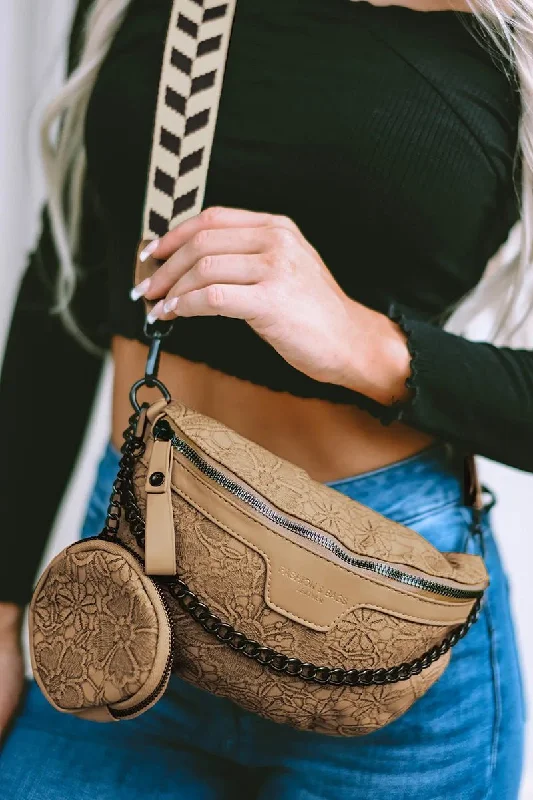 Shiny Handle Bags for Glamour -PRE-ORDER! ETA 12/26 Life's A Journey Camel Crossbody Belt Bag with Coin Purse **SHIPPING EXPECTED TO BEGIN ON DATE 12/26**