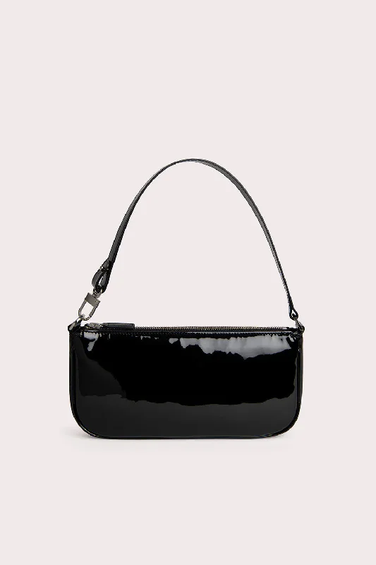 Chic leather totes with smooth finishes and sleek shapes for fashionable looks -Rachel Black Patent Leather