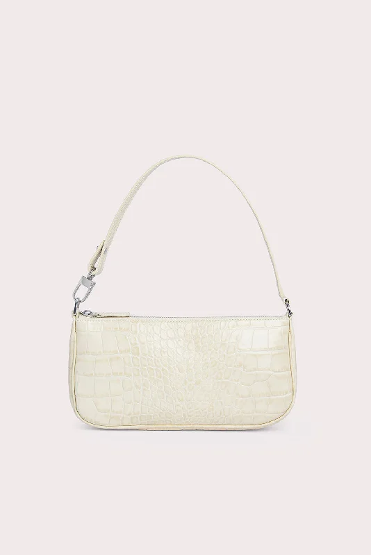 Versatile reversible tote bags for multiple looks in one bag for style flexibility -Rachel Cream Croco Embossed Leather