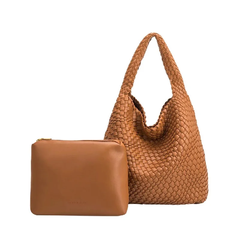 Classic Handle Bags for Forever -Vegan Leather Woven Shoulder Bag