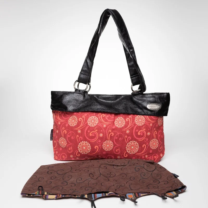 Fabric tote bags with unique textures like velvet or suede for a touch of luxury -Reverse A Purse Black Luxe Wrap Collection - Cartwheel, Flirt