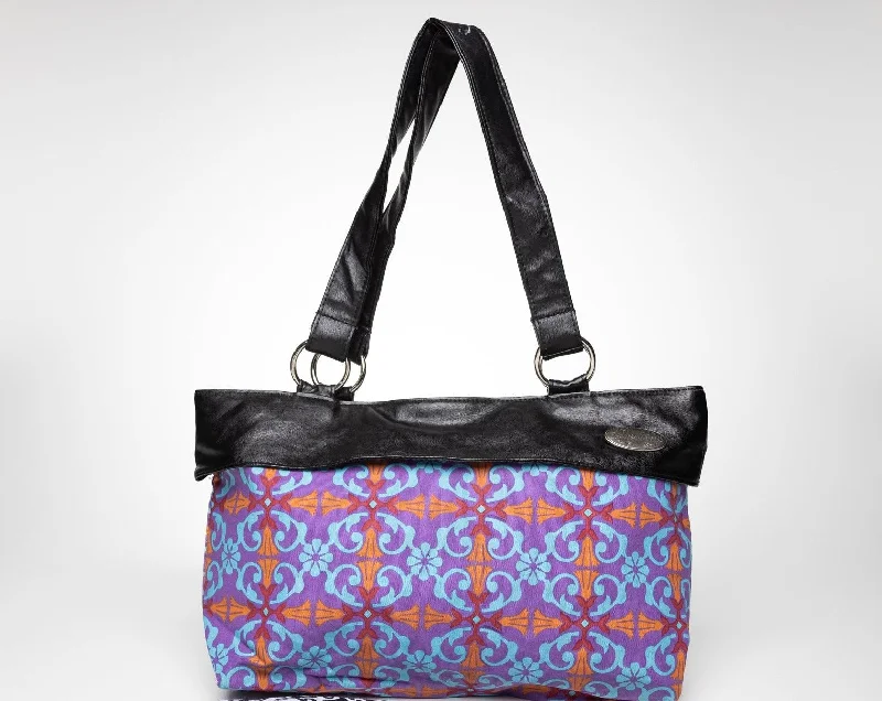 Reusable tote bags with bold prints and eco-conscious messaging for sustainable living -Reverse A Purse Black Luxe Wrap Collection -  Rhapsody