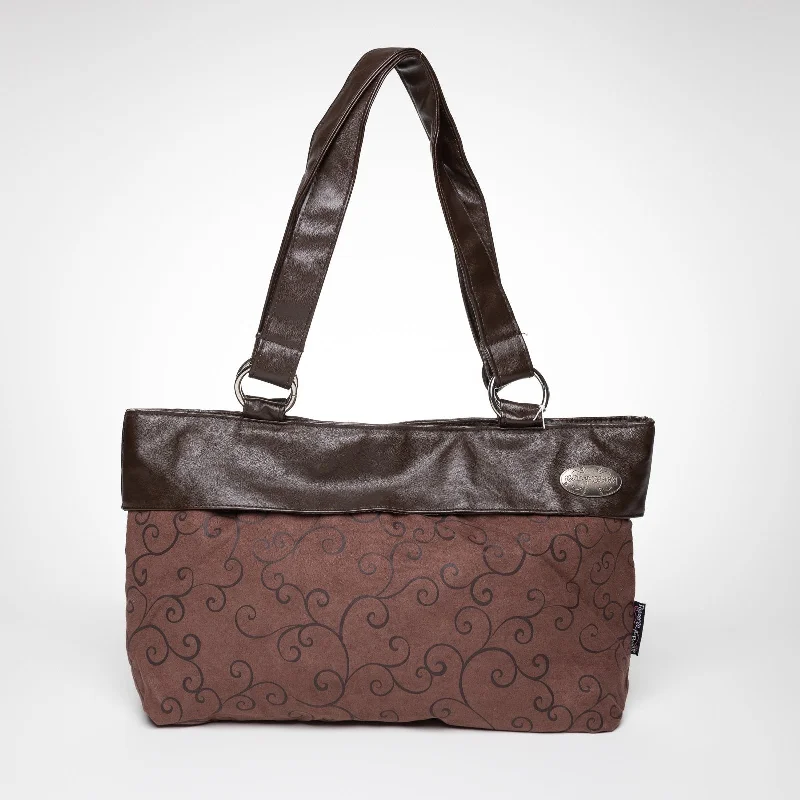 Travel tote bags with external pockets for easy access to essentials during trips -Reverse A Purse Brown Luxe Wrap Collection - Cartwheel