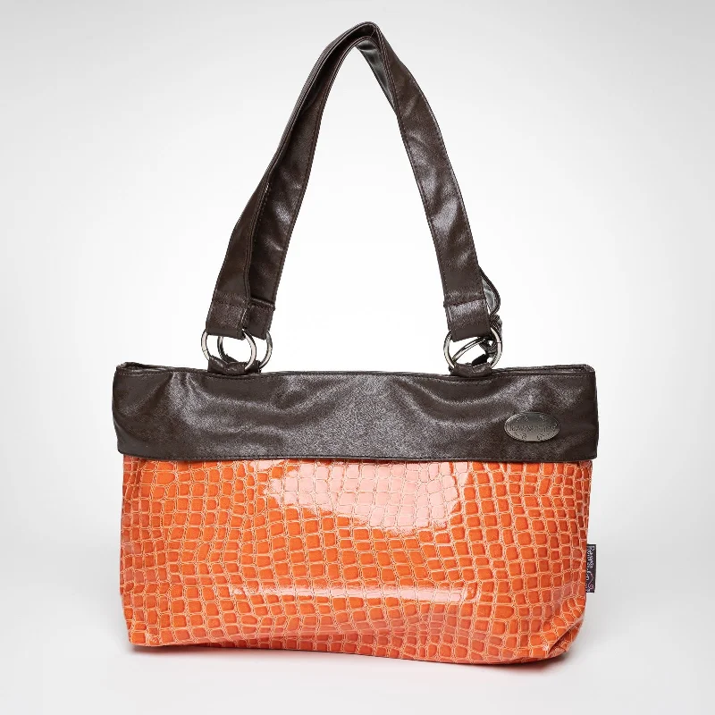 Trendy oversized tote bags for an extra roomy bag for all essentials -Reverse A Purse Brown Luxe Wrap Collection - Spice