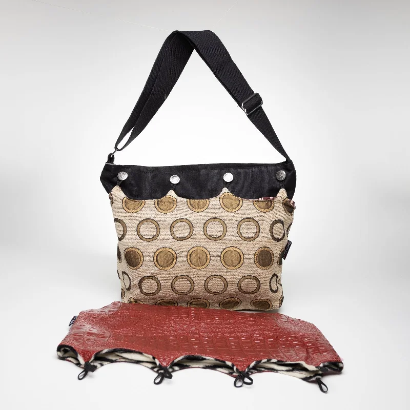 Crossbody tote bags for comfortable, hands-free carrying while on the go -Reverse A Purse Tote Collection - Safari, Truffle