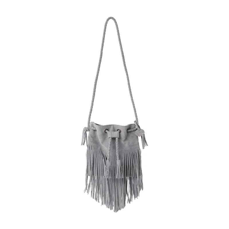 Trendy metallic tote bags with shiny finishes for eye-catching and fashionable looks -Fringe Crossbody Purse - Dusty Blue