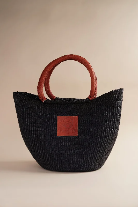 Seasonal Handle Bags for Change -Sailboat Basket in Midnight