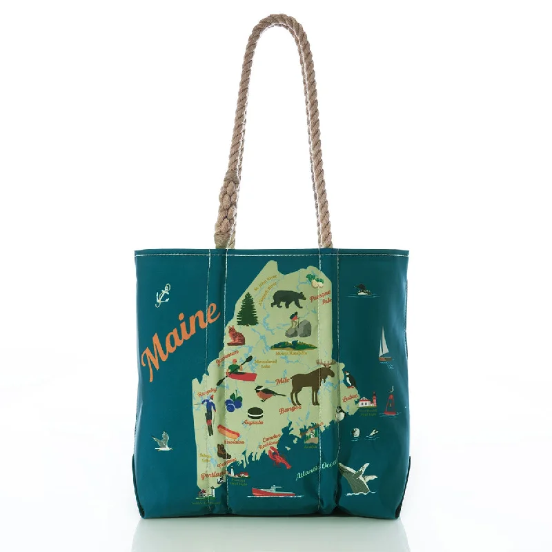 Sustainable jute tote bags with eco-conscious materials for a green and stylish choice -Sea Bags - Maine Landmarks Tote