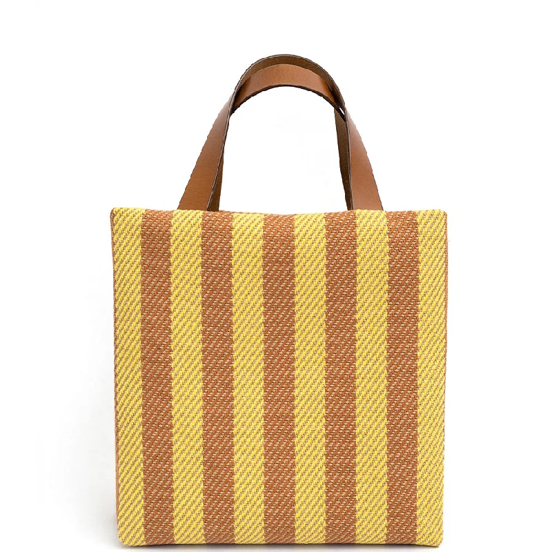 Functional tote bags with removable compartments for better organization and convenience -SMALL TOTE BAG "THE FIRENZE" IN YELLOW BROWN