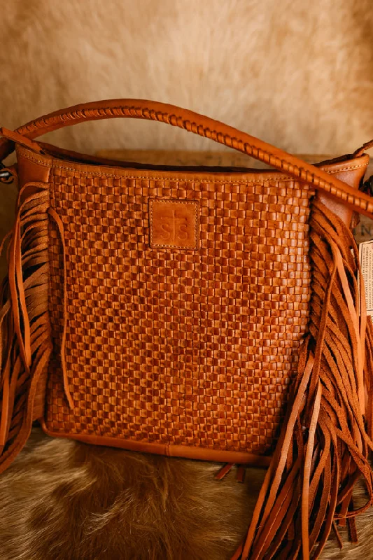 Leather Handle Bags for Women -STS Sweetgrass Tess Fringe Purse ✙ON SALE NOW: 50% OFF✙