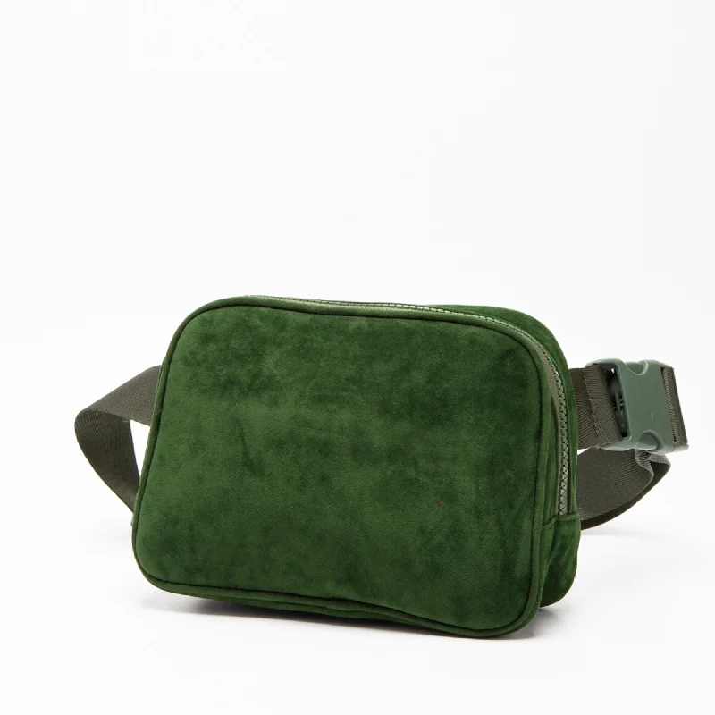 Bamboo Handle Bags for Elegance -TG10515 Olivia Vegan Suede Fanny Pack