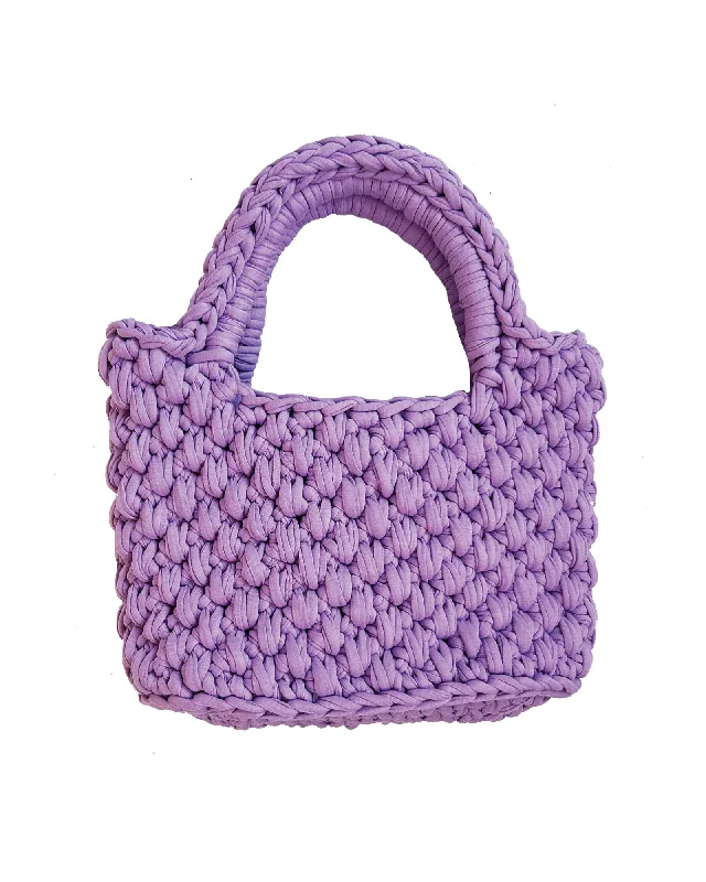 Fabric tote bags with unique textures like velvet or suede for a touch of luxury -The Chunky Bag - Lilac