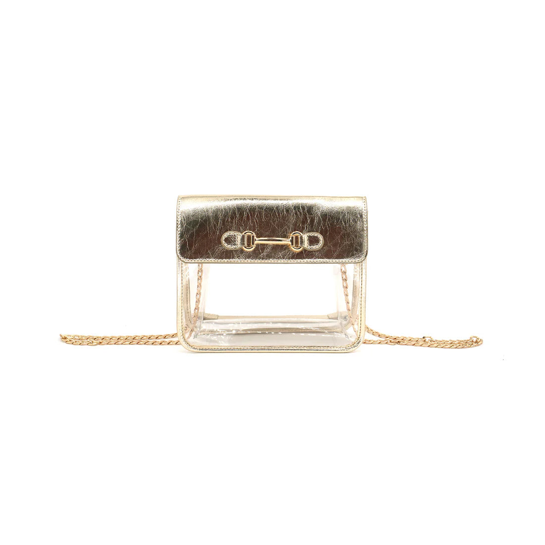 Crossbody tote bags for comfortable, hands-free carrying while on the go -The Fancy Clear Bag-Gold