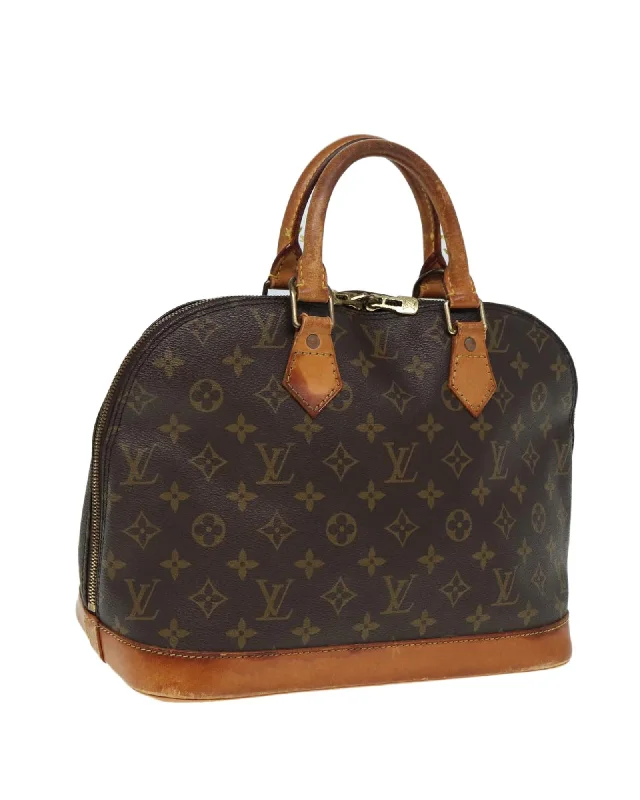 Corduroy Handle Bags for Texture -Monogram Canvas Alma Handbag with Classic Design