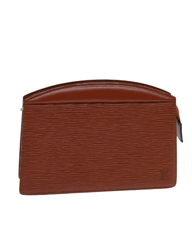 Sustainable Handle Bags for Green -Epi Leather Trousse Crete Pouch