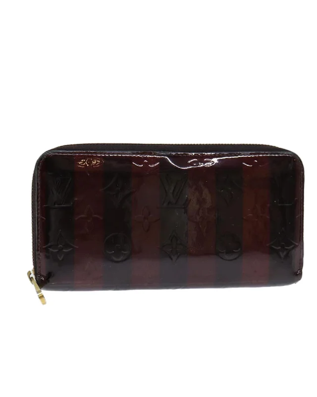 Silk Handle Bags for Luxury -Monogram Vernis Rayure Zippy Wallet in Patent Leather