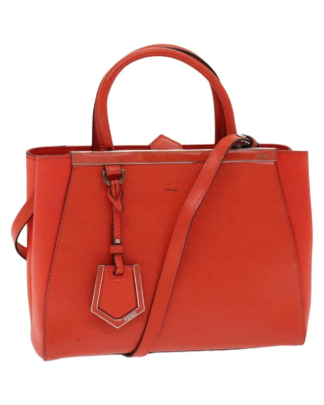 Spacious tote bags with side pockets for quick access to small items like keys -Leather 2-Way Hand Bag with Clochette