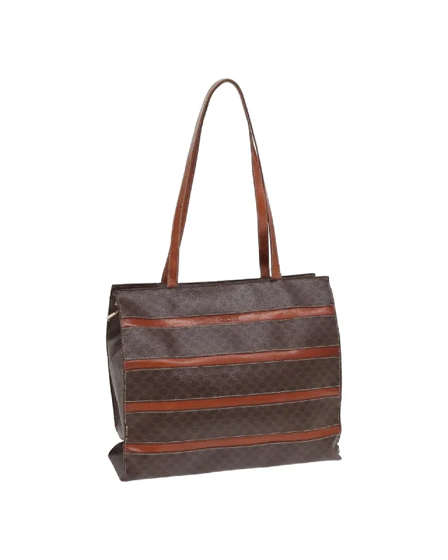 Boho tote bags with unique beadwork and fringe for a laid-back, free-spirited vibe -Macadam Canvas PVC Leather Tote Bag