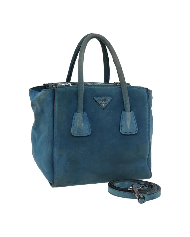 Color-blocked tote bags with modern designs for a bold fashion statement -Suede 2-Way Hand Bag with Shoulder Strap