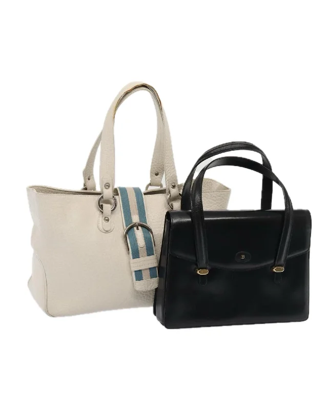 Modern Geometric Handle Bags -Leather Hand Bag 2-Piece Set