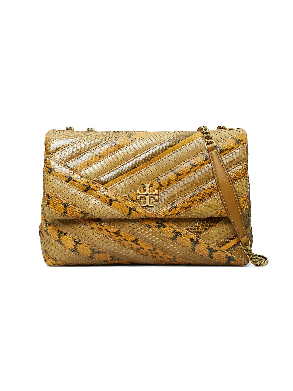 Vintage Floral Handle Bags -Tory Burch Kira Chevron Sankeskin Quilted Convertilbe Handbag Shoulder Bag Brown NEW