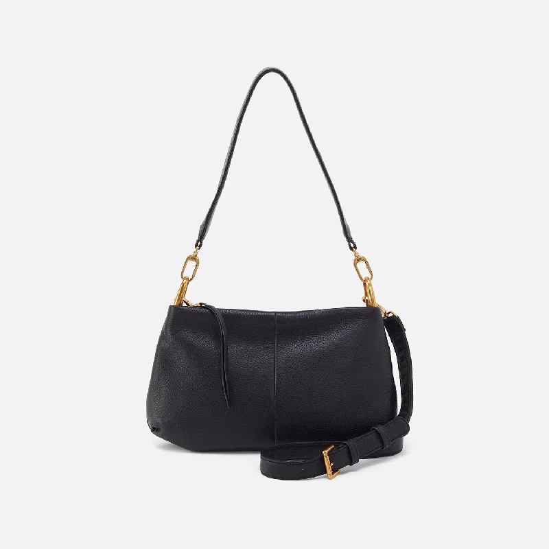 Sporty neoprene crossbody bags perfect for gym sessions -Advance Shoulder Bag In Pebbled Leather - Black