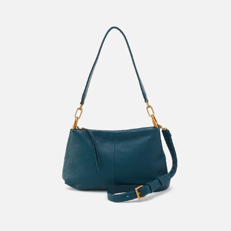 Premium calfskin crossbody bags for timeless luxury wear -Advance Shoulder Bag In Pebbled Leather - Midnight Teal