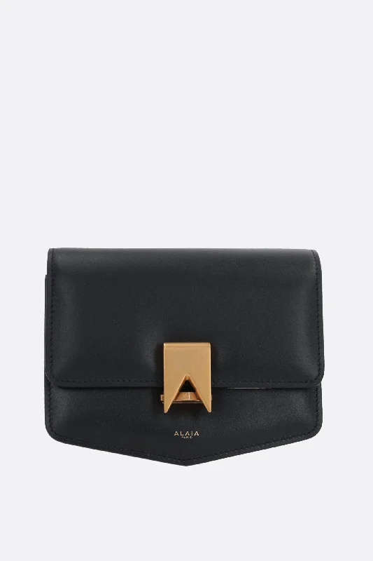 Hidden zipper crossbody bags keeping belongings extra secure -Le Papa small shoulder bag in Box leather