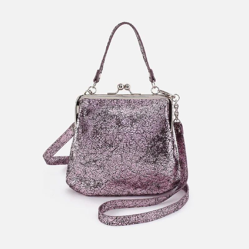 Chic chain crossbody bags elevating simple outfits instantly -Alba Crossbody In Metallic Leather - Blush Crackle