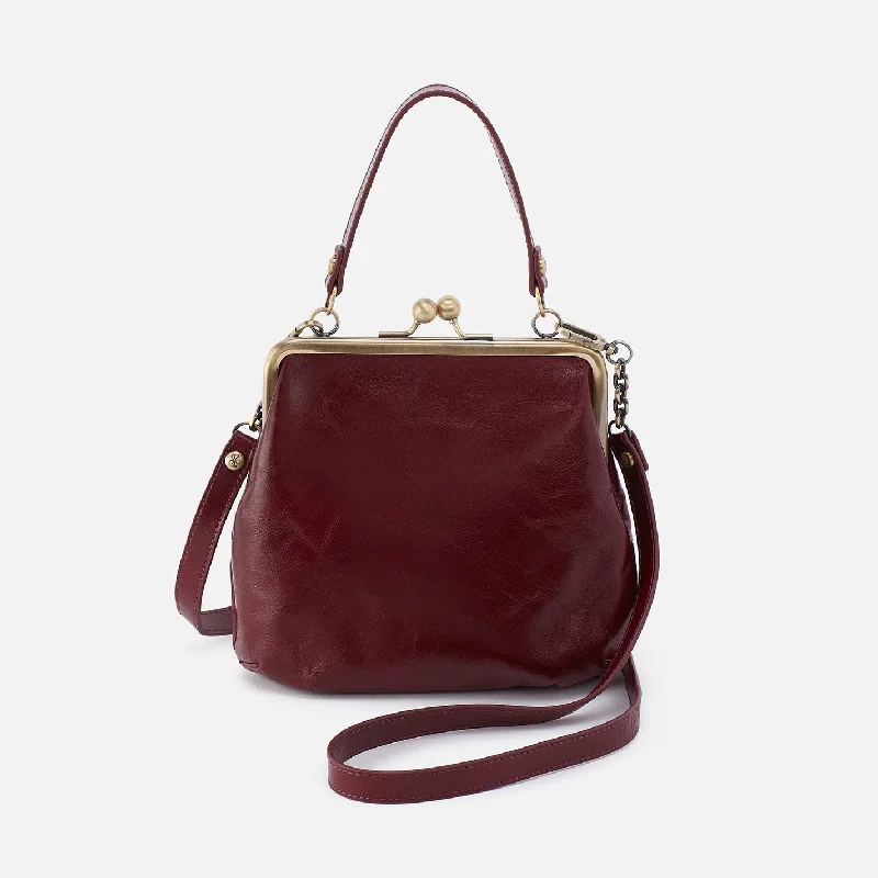 Travel-friendly nylon crossbody bags with passport compartments -Alba Crossbody In Polished Leather - Winterberry