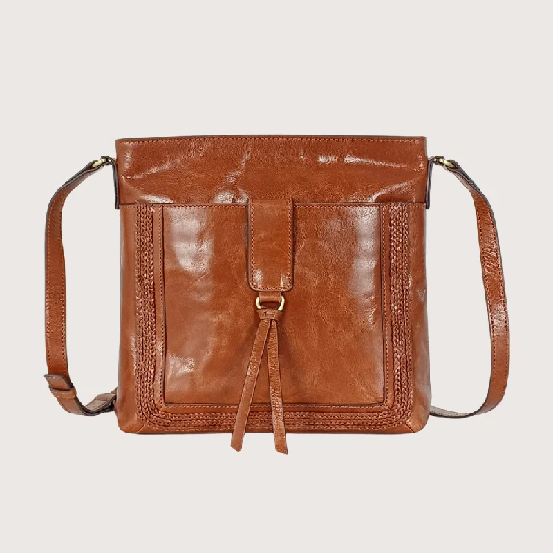 Oversized flap crossbody bags combining style and function -ANNA WOVEN CITY CROSSBODY