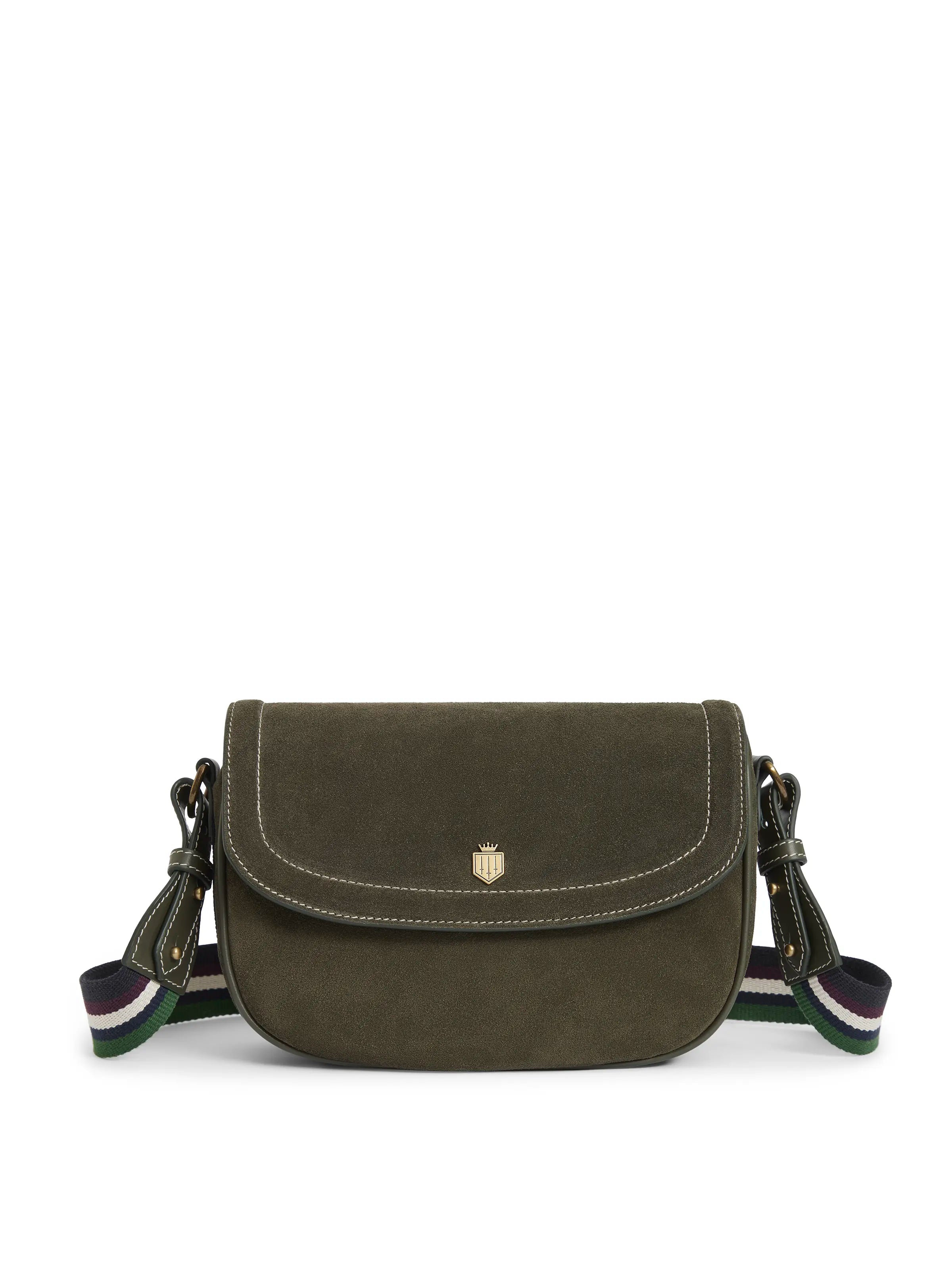 Hand-stitched leather crossbody bags showcasing artisan craftsmanship -Boston Bag - Moss Green Suede