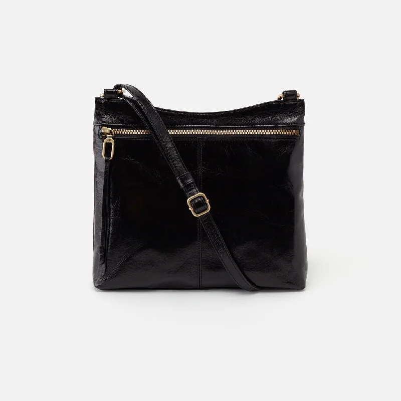 Compact vegan crossbody bags for cruelty-free fashion fans -Cambel Crossbody In Polished Leather - Black