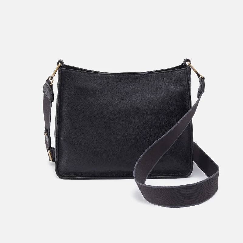 Rugged leather crossbody bags aging into unique patinas -Cass Crossbody In Pebbled Leather - Black