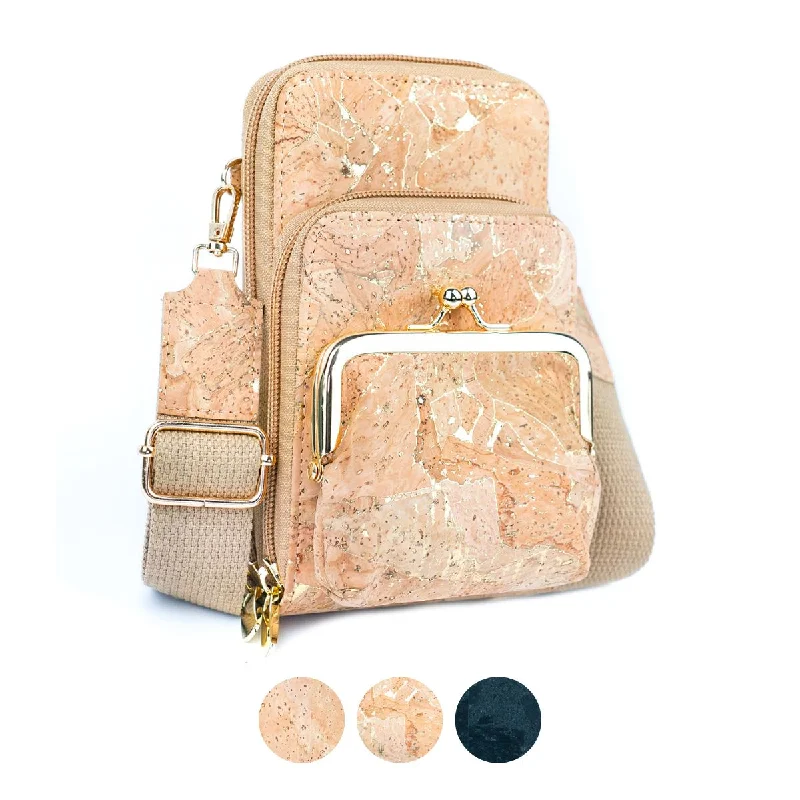 Heavy-duty canvas crossbody bags for tough daily use -Eco-Friendly Cork Women's Phone Bag with Multi-Functional Pockets BAG-2299