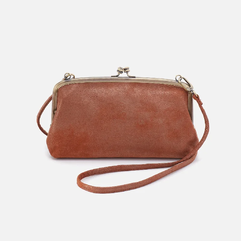 Convertible clutch crossbody bags for versatile styling options -Cora Wallet Crossbody In Metallic Leather - Patina