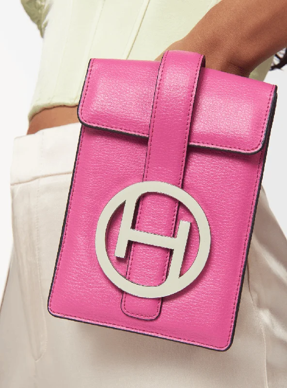 Sleek patent crossbody bags with glossy high-shine finish -Dopamine Messenger Bag in Persian pink