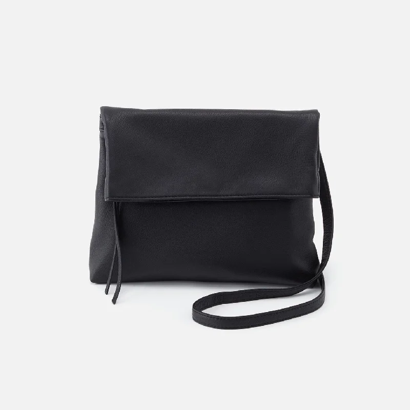 Compact nylon crossbody bags perfect for travel essentials -Draft Crossbody in Pebbled Leather - Black