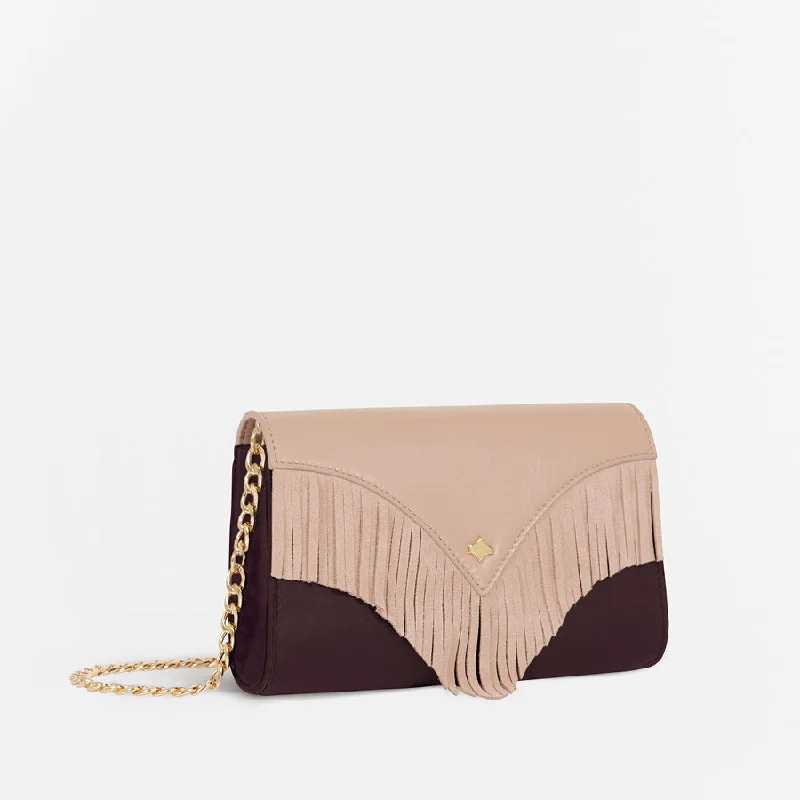 Adjustable belt crossbody bags worn around the waist -Emblem Bag Fringes