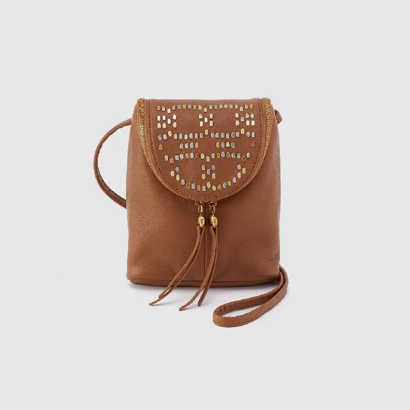 Retro plaid crossbody bags channeling vintage schoolgirl charm -Fern Crossbody In Pebbled Leather - Warm Honey