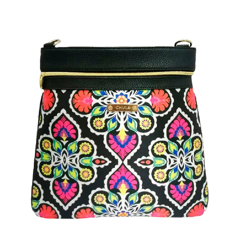 Sleek patent crossbody bags with glossy high-shine finish -Flor De Noche - Lia