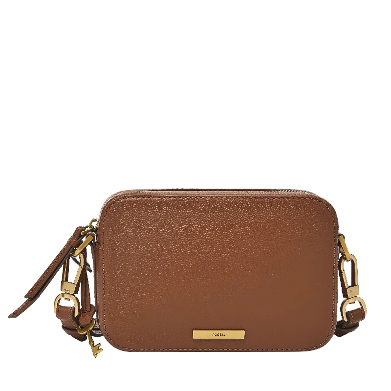 Sheer mesh crossbody bags for bold transparent trends -Fossil Women's Bryce Leather Small Crossbody