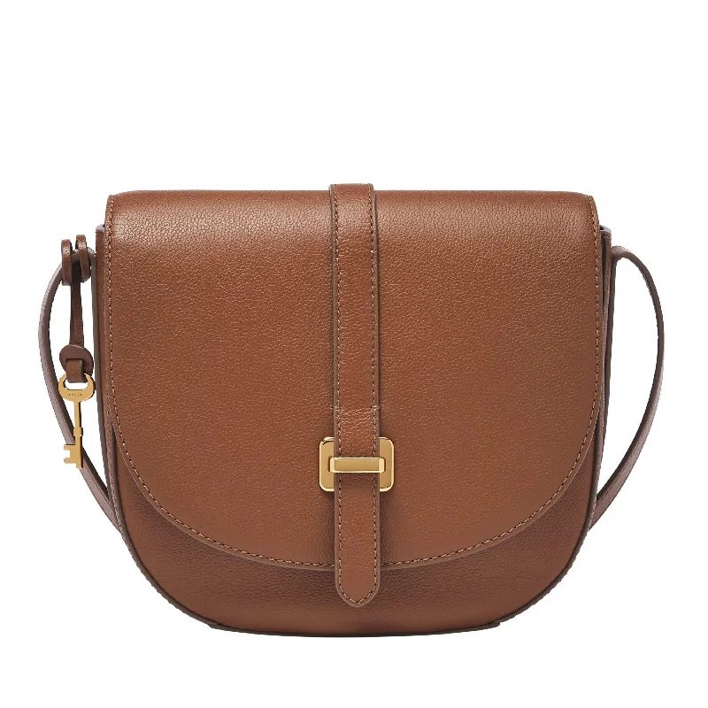 Mini bucket crossbody bags with drawstring closure style -Fossil Women's Emery Leather Crossbody