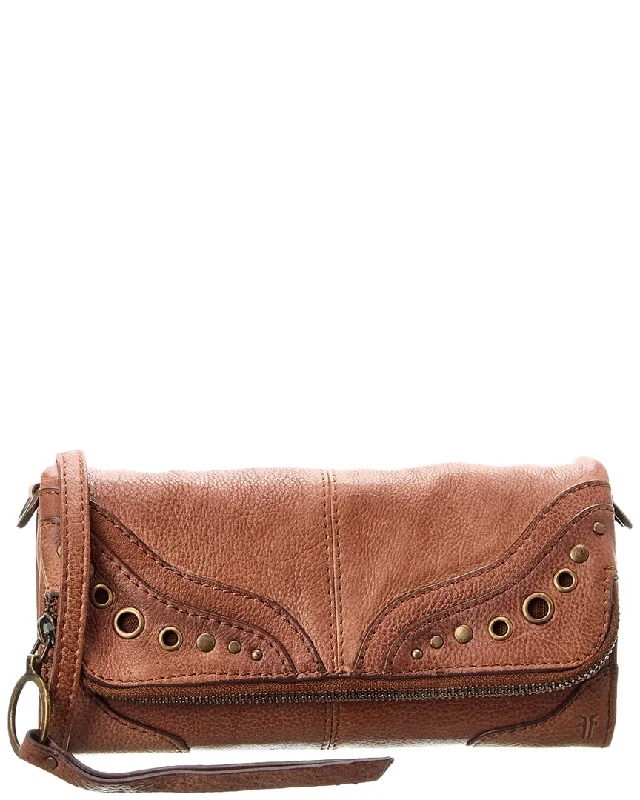 Quilted cotton crossbody bags with trendy chain straps -Frye Zuri Leather Wallet Crossbody