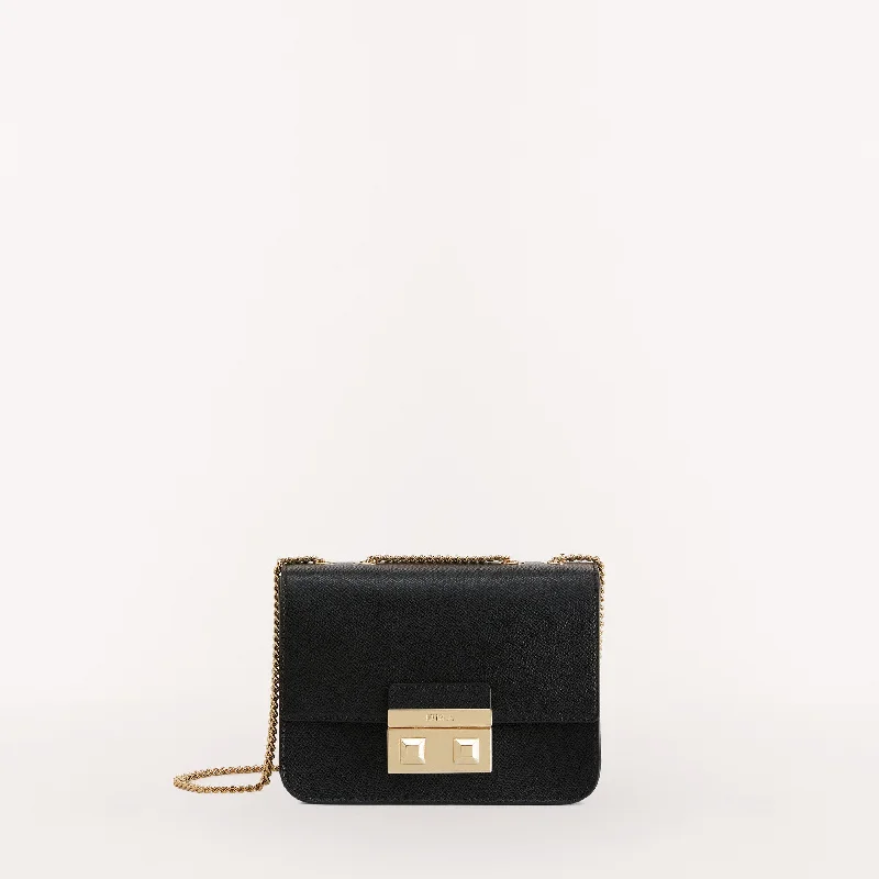 Earth-tone suede crossbody bags complementing autumn wardrobes -Furla Bella Crossbody Mini